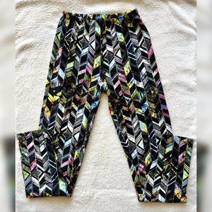 Soft and Stretchy Black/Multi-Colored Leggings
